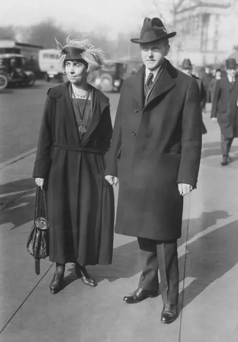 Framed Print : Vice President Elect Calvin Coolidge and Grace Goodhue Coolidge, in Washington, D.C. March 1, 1921. They were staying in the Willard Hotel before the Inauguration (CSU_2015_9_778)