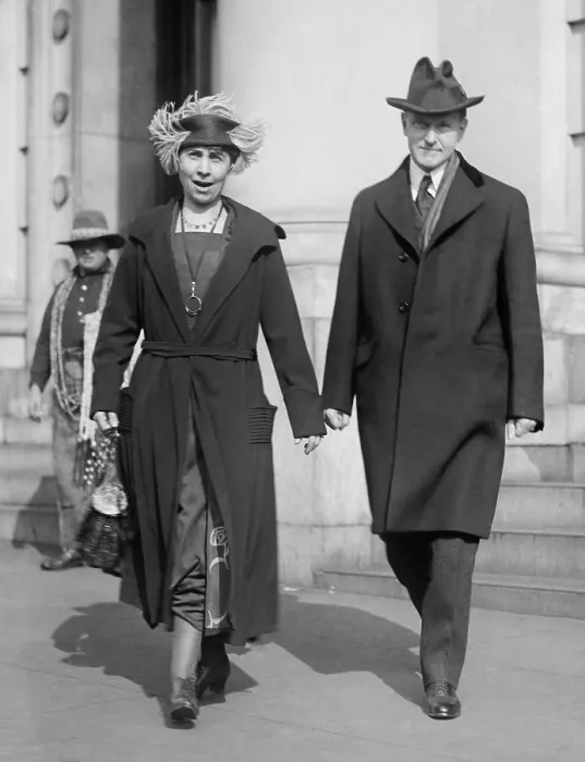 Framed Print : Vice President Elect Calvin Coolidge and wife Grace walking on Washington, D.C. street. The outgoing Grace Coolidge speaks to the photographer on March 1, 1921