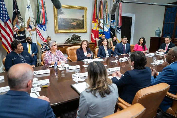 Framed Print : Vice President Kamala Harris meets with Texas Democratic Legislators, June 16, 2021, at the White House Framed Print : Vice President Kamala Harris meets with Texas Democratic Legislators, June 16, 2021, at the White House