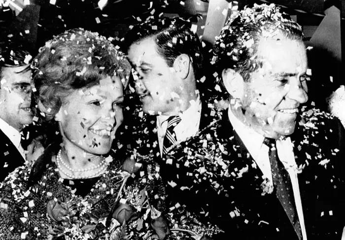 Framed Print : Former Vice President Richard Nixon and wife Pat at a victory party Framed Print : Former Vice President Richard Nixon and wife Pat at a victory party