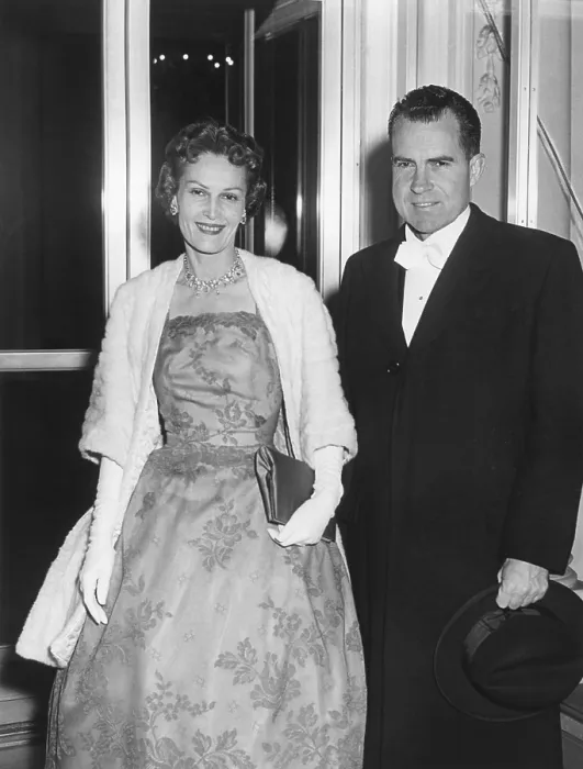 Framed Print : Vice President Richard Nixon with wife Patricia arriving at a state dinner for Queen Elizabeth II. Oct 17, 1957. - (BSLOC_2014_16_141)