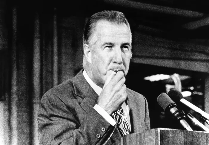 Framed Print : Vice President Spiro Agnew literally blew the whistle on hecklers while campaigning in Utica, New York Framed Print : Vice President Spiro Agnew literally blew the whistle on hecklers while campaigning in Utica, New York