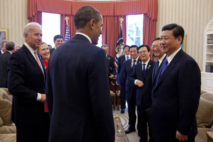 Framed Print : Vice President Xi Jinping headed the Chinese delegation meeting with President Obama. Oval Office, Feb. 14, 2012