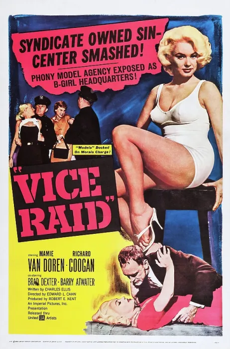 Framed Print : VICE RAID, US poster art, top right: Mamie Van Doren, 1960
