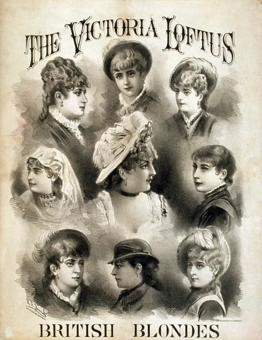 Framed Print : The Victoria Loftus British Blondes Troupe introduced burlesque to the U.S. during their 1868 American tour. 1878 poster