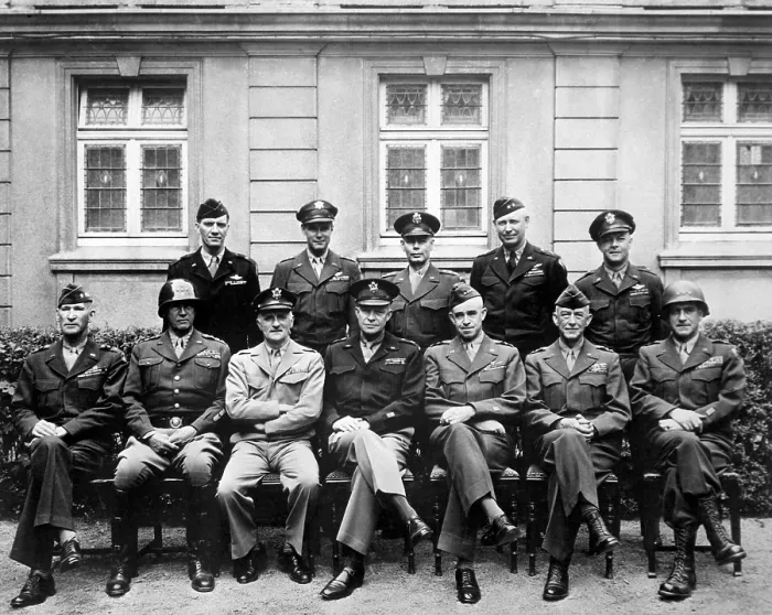 Framed Print : Victorious American World War 2 Commanders in Europe, 1945 Framed Print : Victorious American World War 2 Commanders in Europe, 1945