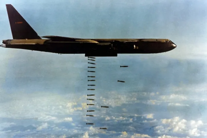 Framed Print : Vietnam War. A B-52 drops Christmas Bombs over North Vietnam Framed Print : Vietnam War. A B-52 drops Christmas Bombs over North Vietnam