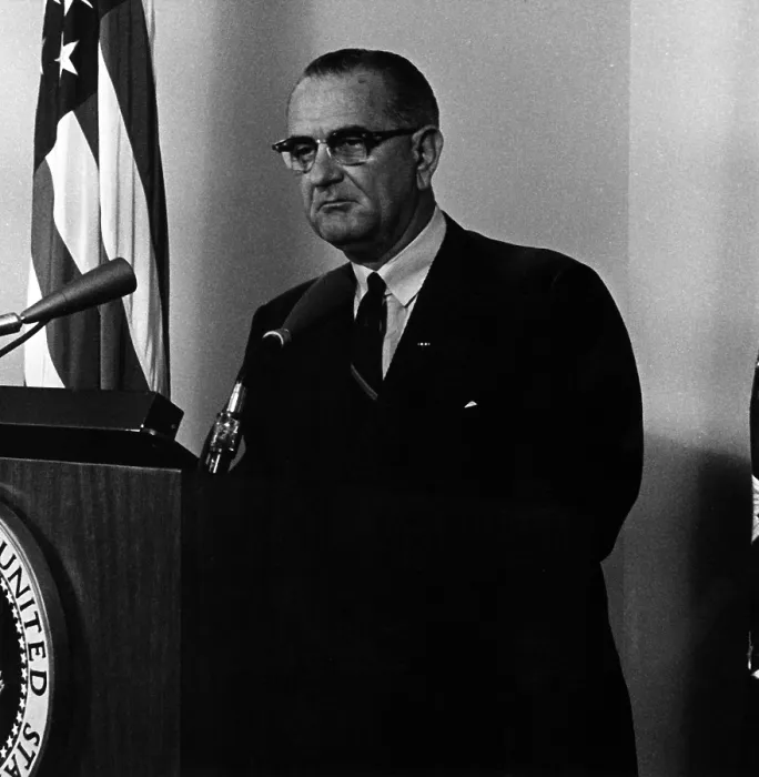 Framed Print : Vietnam War. President Lyndon B. Johnson President Lyndon B. Johnson Midnight Address on 2nd Gulf of Tonkin incident