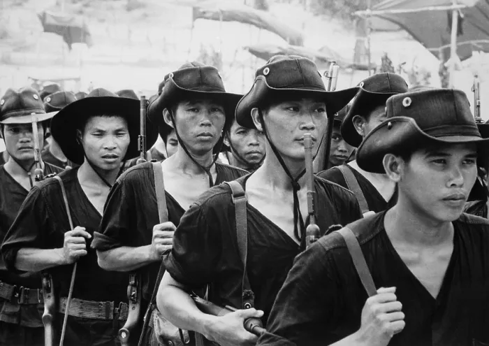 Framed Print : Vietnam War. South Vietnamese militiamen from the country's 44 provinces