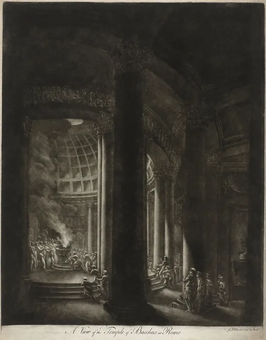 Framed Print : View of the Bacchus temple in Rome, by Jacques François Blondel, 1760s, French print, mezzotint