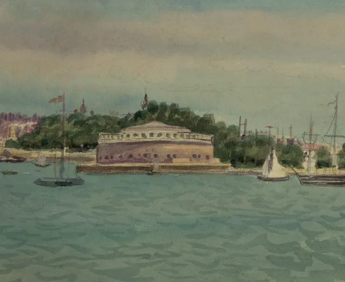 Framed Print : View of Castle Garden in New York Harbor c. 1820-1840 Framed Print : View of Castle Garden in New York Harbor c. 1820-1840