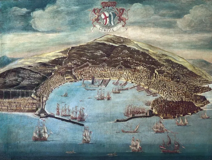 Framed Print : View of the city and the harbour. 18th c. Italian anonymous. Oil on canvas. SPAIN. Barcelona. Barcelona Maritime Museum. AISA / Everett Collection**US SALES ONLY**
