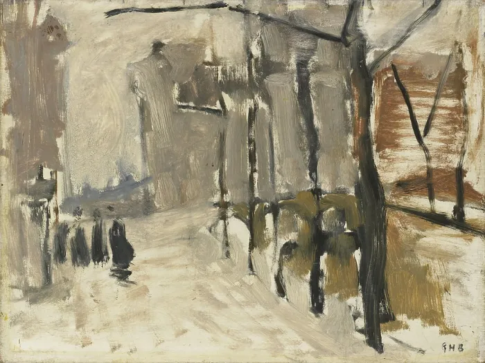 Framed Print : View in the Hague, George Hendrik Breitner, by George Hendrik Breitner, c. 1880-1923, Dutch painting, oil on panel