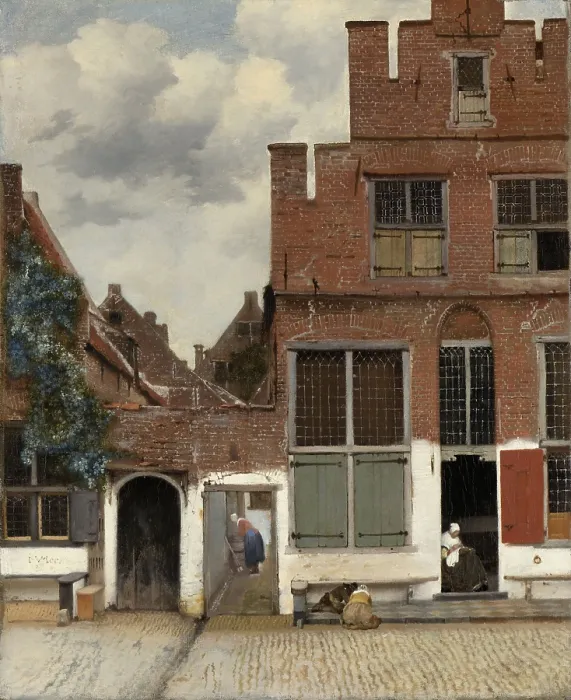 Framed Print : View of Houses in Delft, Johannes Vermeer, 1658, by Dutch painting, oil on canvas