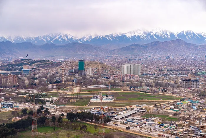 Framed Print : View of Kabul, the capital city of Afghanistan. The photo was taken by a US government photographer traveling by helicopter with Secretary of State Michael Pompeo, March 23, 2020
