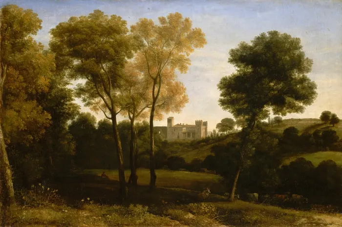 Framed Print : VIEW OF LA CRESCENZA, by Claude Lorrain, 1648-50, French painting, oil on canvas. The estate and house outside Rome belonged to the aristocratic Crescenzi family Framed Print : VIEW OF LA CRESCENZA, by Claude Lorrain, 1648-50, French painting, oil on canvas. The estate and house outside Rome belonged to the aristocratic Crescenzi family