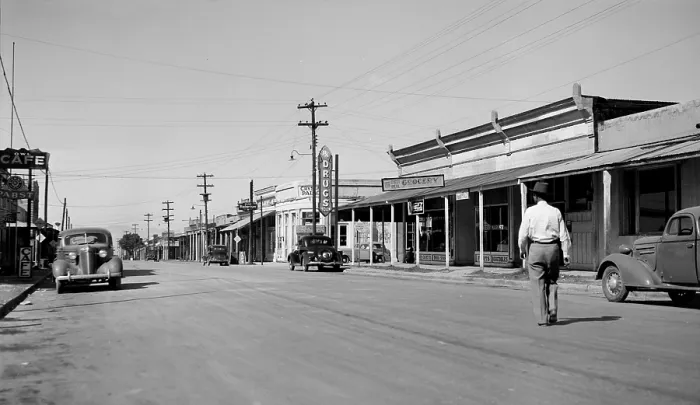 Framed Print : View looking West on Alien Street, Tombstone, Arizona, photograph by Frederick D. Nichols, circa 1937 Framed Print : View looking West on Alien Street, Tombstone, Arizona, photograph by Frederick D. Nichols, circa 1937