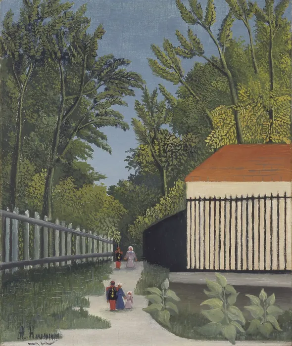 Framed Print : View of Monsouris Park, by Henri Rousseau also known as Doganiere, 1910, 20th Century, oil on canvas - Russia, Moscow, Pushkin Museum of Fine Arts. Whole artwork view