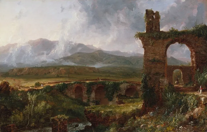 Framed Print : A VIEW NEAR TIVOLI, by Thomas Cole, 1832, Anglo-American painting, oil on canvas
