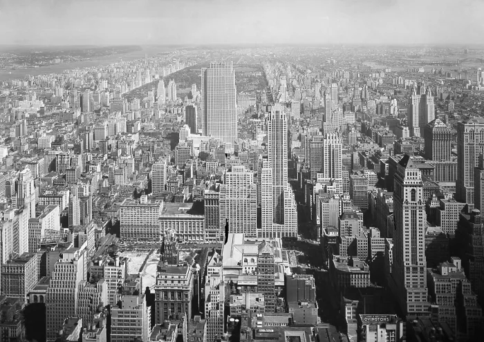 Framed Print : View North from NYC's Empire State Building includes the new RCA Building. Sept 11, 1933. Beyond are the Upper West and East Sides, bordering Central Park. Photo by Samuel H Framed Print : View North from NYC's Empire State Building includes the new RCA Building. Sept 11, 1933. Beyond are the Upper West and East Sides, bordering Central Park. Photo by Samuel H