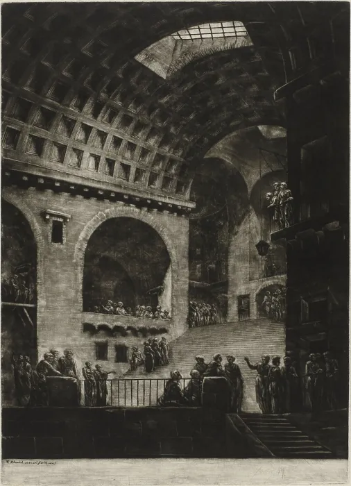 Framed Print : A View of the Prison of the Composition of Mr. Blondel done at Rome, by Jacques Francois Blondel, 1765, French print, mezzotint Framed Print : A View of the Prison of the Composition of Mr. Blondel done at Rome, by Jacques Francois Blondel, 1765, French print, mezzotint