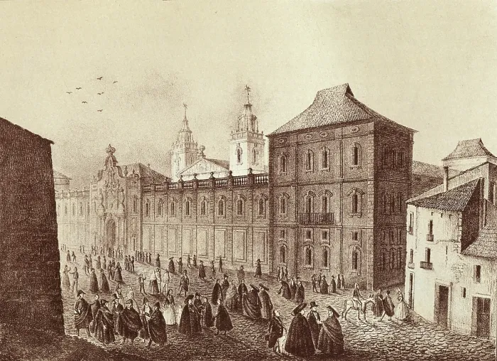 Framed Print : View of the University of Cervera. Engraved by S. Ysla after drawing by Francesc Xavier Boada Parcerisa in 'Memories and beauties of Spain' by Pau Piferrer Framed Print : View of the University of Cervera. Engraved by S. Ysla after drawing by Francesc Xavier Boada Parcerisa in 'Memories and beauties of Spain' by Pau Piferrer