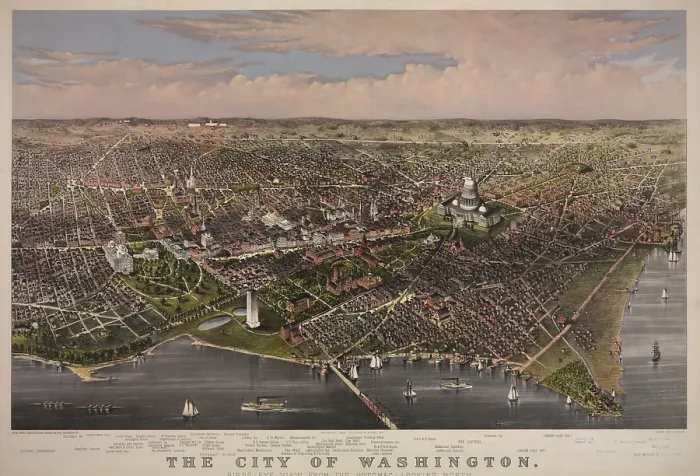 Framed Print : View of Washington DC. 1880 Framed Print : View of Washington DC. 1880