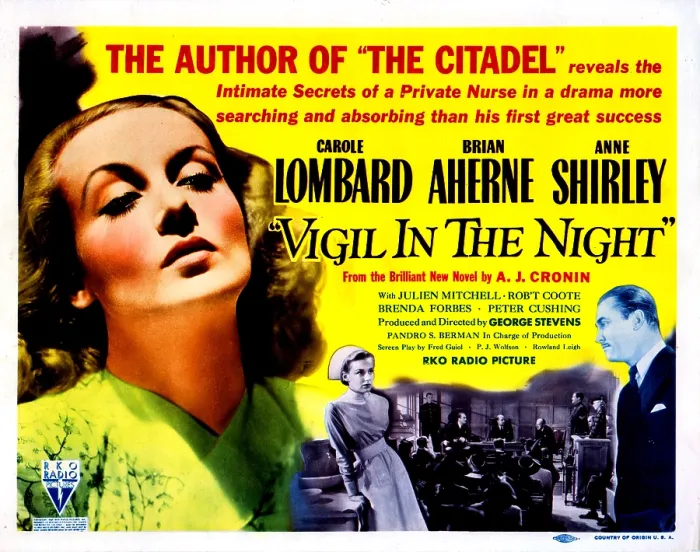 Framed Print : VIGIL IN THE NIGHT, from left, Carole Lombard, Anne Shirley, Brian Aherne, 1940