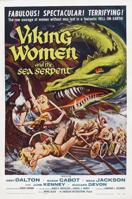 Framed Print : VIKING WOMEN AND THE SEA SERPENT, US poster, 1957