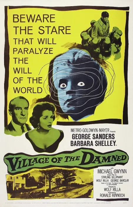 Framed Print : VILLAGE OF THE DAMNED, US poster art, from left: George Sanders, Barbara Shelley, 1960