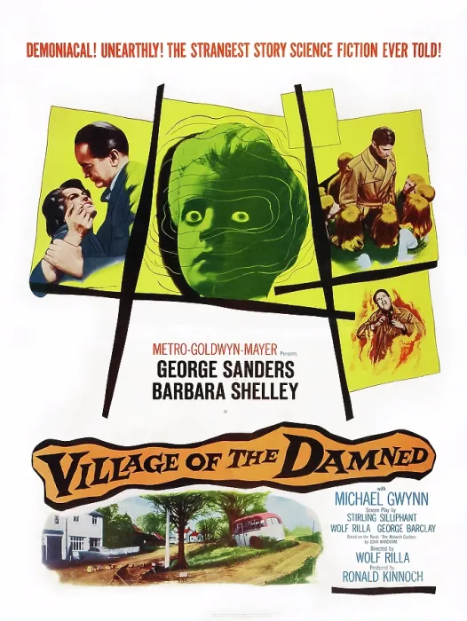 Framed Print : VILLAGE OF THE DAMNED, US poster art, top left inset: Barbara Shelley, George Sanders, 1960 Framed Print : VILLAGE OF THE DAMNED, US poster art, top left inset: Barbara Shelley, George Sanders, 1960