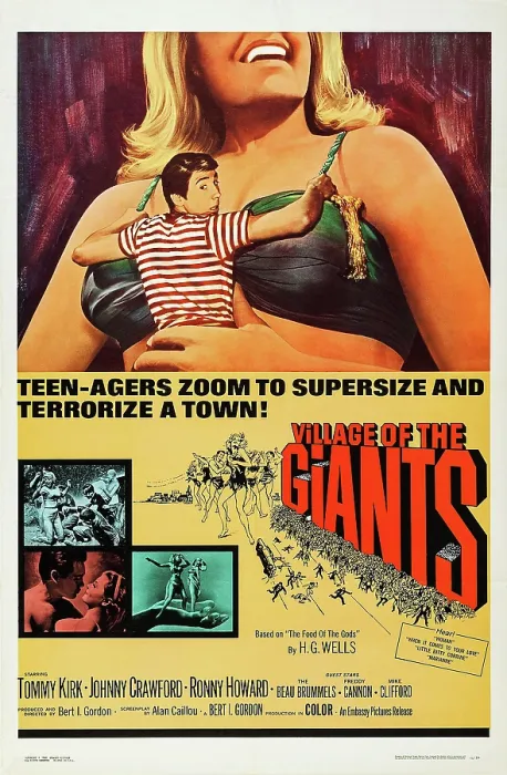 Framed Print : VILLAGE OF THE GIANTS, US poster art, Tommy Kirk, (center), 1965