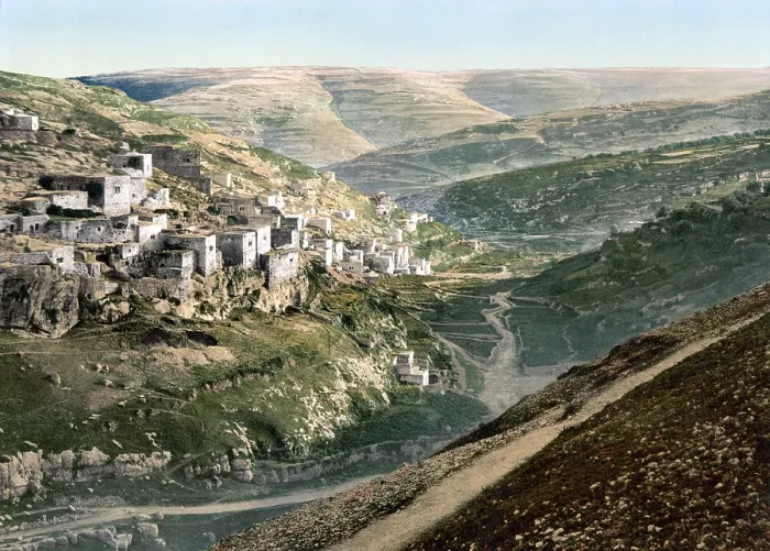 Framed Print : Village of Siloam, Jerusalem, Holy Land, photochrom, circa 1890-1900