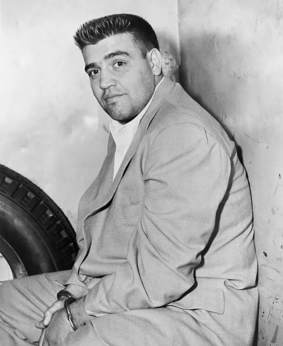 Framed Print : Vincent Gigante (1928-2002), future boss of the Genovese crime family, in police custody for a 1957 shooting Framed Print : Vincent Gigante (1928-2002), future boss of the Genovese crime family, in police custody for a 1957 shooting