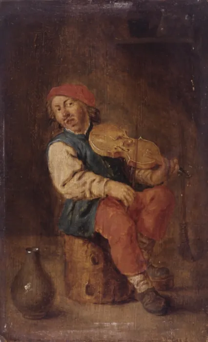 Framed Print : Violine Player, by Adriaen Brouwer, 1640, 17th Century, oil on board, 12, 5 x 20 cm - Italy, Lombardy, Milan, Castello Sforzesco, Civic Collections of Ancient Art Framed Print : Violine Player, by Adriaen Brouwer, 1640, 17th Century, oil on board, 12, 5 x 20 cm - Italy, Lombardy, Milan, Castello Sforzesco, Civic Collections of Ancient Art