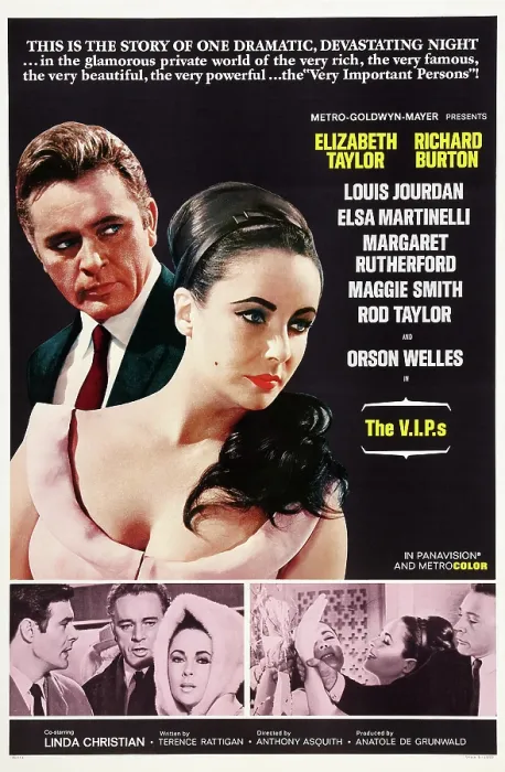 Framed Print : THE V.I.P.S, US poster art, from left, Richard Burton, Elizabeth Taylor, 1963