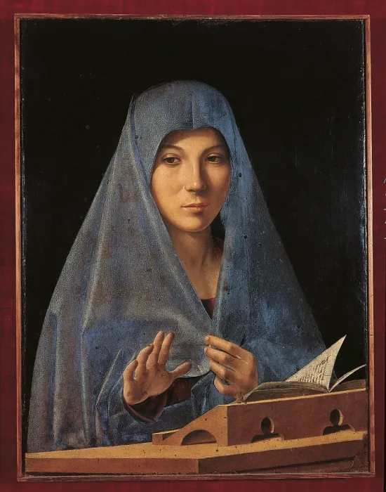 Framed Print : The Virgin Annunciate, by Antonello di Antonio known as Antonello da Messina, 15th Century, 1476 -1477 about, panel, cm 45 x 34, 5 x - Italy, Sicily, Palermo Framed Print : The Virgin Annunciate, by Antonello di Antonio known as Antonello da Messina, 15th Century, 1476 -1477 about, panel, cm 45 x 34, 5 x - Italy, Sicily, Palermo