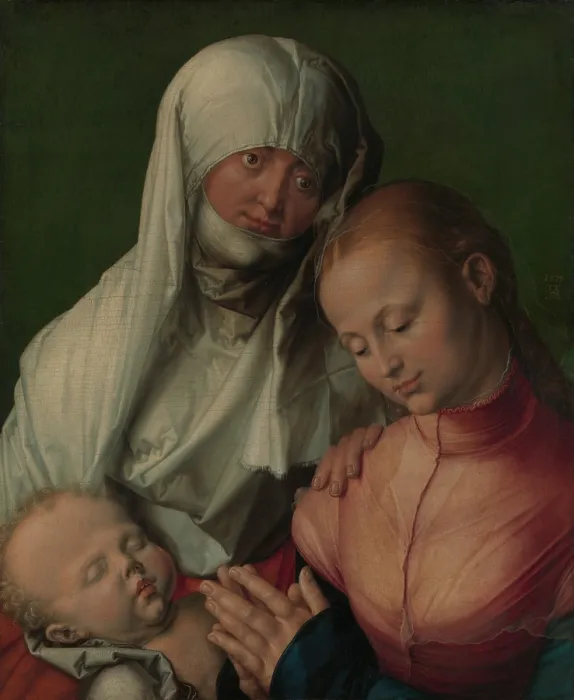 Framed Print : VIRGIN AND CHILD WITH ST. ANNE, by Albrecht Durer, 1519, German painting, oil on wood. St. Anne was Mary's mother, and her portrait is based on Durer's wife