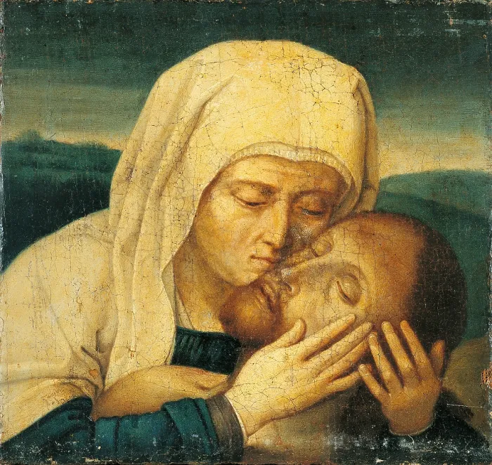 Framed Print : The Virgin with Dead Christ, by Unknown Flemish artist, after David Gerard, ca
