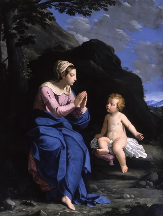 Framed Print : Virgin of the Ghiara (Madonna della Ghiara), by Ludovico Lana, ca. 1635, 17th Century, oil on canvas - Italy, Emilia Romagna, Fano, Church of Saint Joseph. Whole artwork view