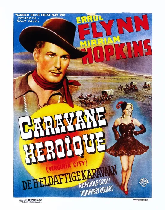 Framed Print : VIRGINIA CITY, (aka CARAVANE HEROIQUE), Belgian poster, from left: Errol Flynn, Miriam Hopkins, 1940 Framed Print : VIRGINIA CITY, (aka CARAVANE HEROIQUE), Belgian poster, from left: Errol Flynn, Miriam Hopkins, 1940