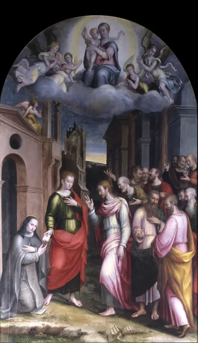 Framed Print : Vision of the Blessed Clare from Rimini (Visione della beata Chiara da Rimini), by Francesco Longhi, end of the 16th century - begin of the 17th Century, oil on canvas - Italy