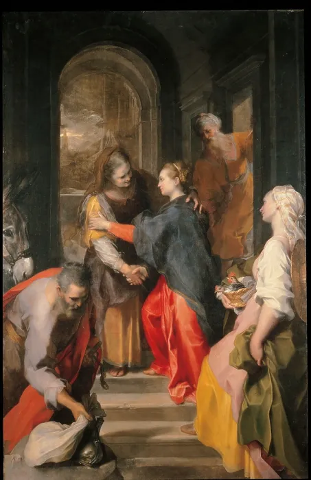 Framed Print : The Visitation, by Federico Fiori known as Barocci (or Baroccio), 1583 - 1586, 16th Century, oil on canvas, - Italy, Lazio, Rome, Santa Maria in Vallicella Church. All