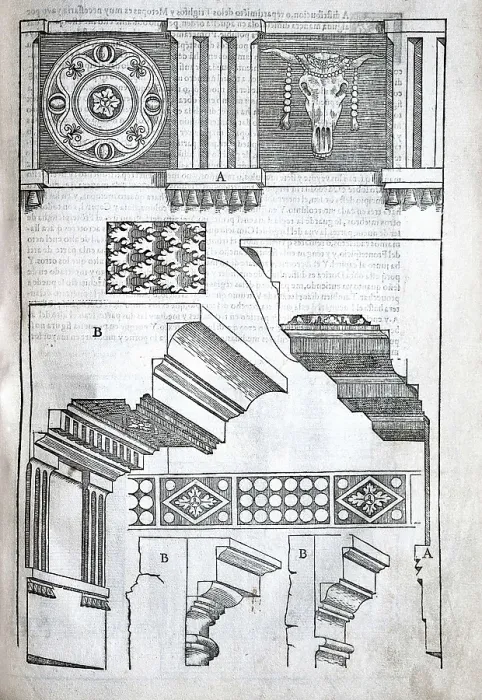 Framed Print : VITRUVIUS, Marcus Vitrubius Pollio (1th century BC). 'De Architectura', with Spanish translation by Miguel de Urrea