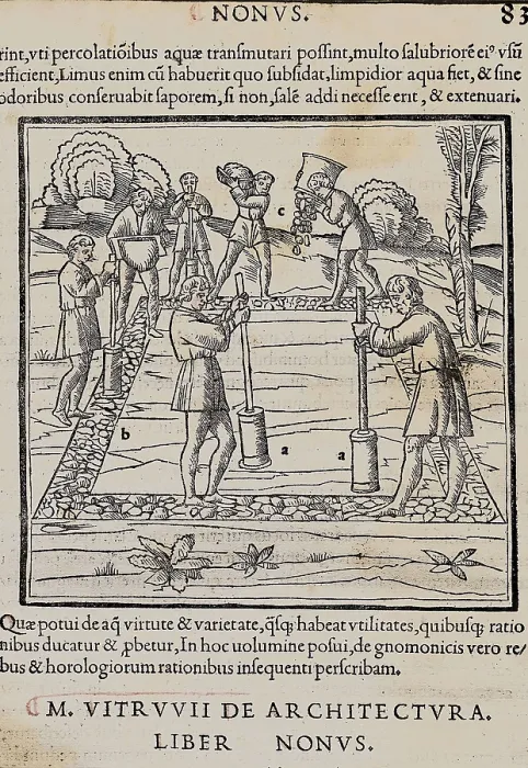 Framed Print : VITRUVIUS, Marcus Vitrubius Pollio (1th century BC). 'De Architectura' (On Architecture). Edition executed in Venice (1511). Illustration from the 9th book. Xylography