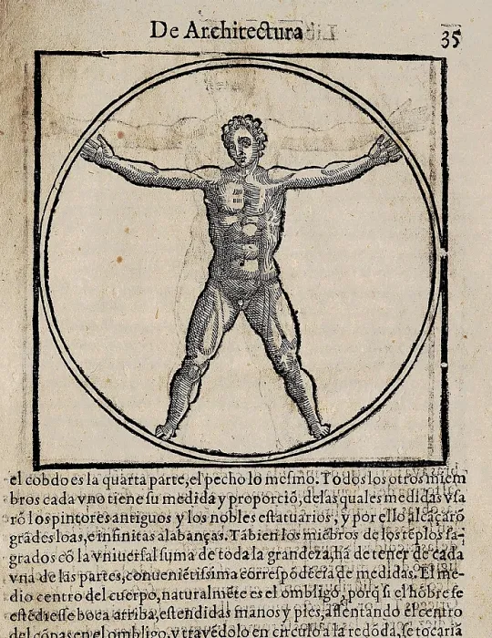 Framed Print : VITRUVIUS, Marcus Vitrubius Pollio (1th century BC). 'De Architectura' (On Architecture), with translation into Spanish by Miguel de Urrea