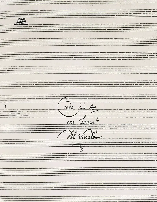 Framed Print : Vivaldi, Antonio (1678-1741). Stave with Vivaldi's autograph. AISA / Everett Collection**US SALES ONLY**