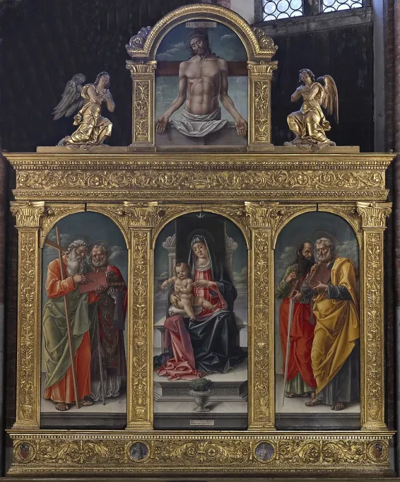 Framed Print : Vivarinis Polyptych, by Bartolomeo Vivarini, 1487, 15th Century, oil on canvas, - Italy, Veneto, Venice, Santa Maria Gloriosa dei Frari Basilica. All