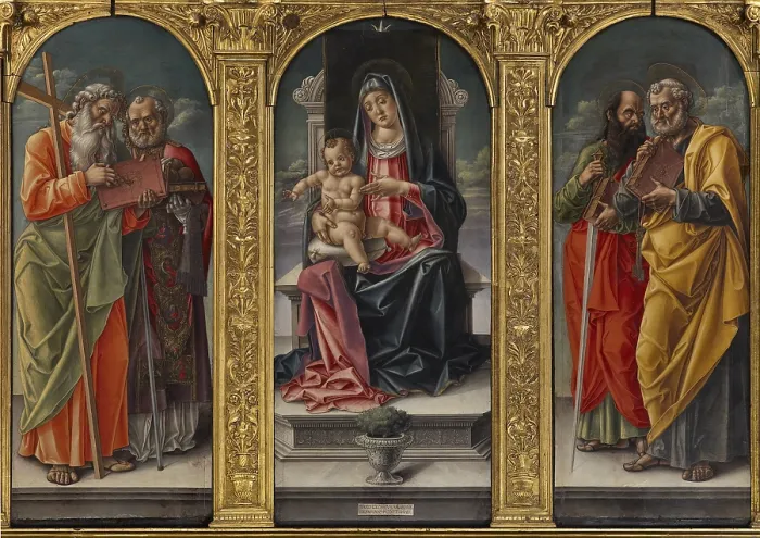 Framed Print : Vivarinis Polyptych, by Bartolomeo Vivarini, 1487, 15th Century, oil on canvas, - Italy, Veneto, Venice, Santa Maria Gloriosa dei Frari Basilica. Detail