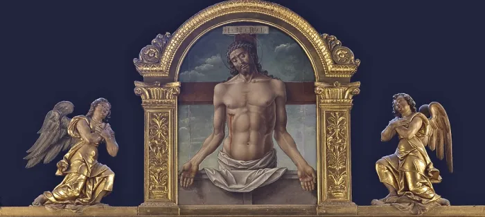 Framed Print : Vivarinis Polyptych, by Bartolomeo Vivarini, 1487, 15th Century, oil on canvas, - Italy, Veneto, Venice, Santa Maria Gloriosa dei Frari Basilica. Detail Framed Print : Vivarinis Polyptych, by Bartolomeo Vivarini, 1487, 15th Century, oil on canvas, - Italy, Veneto, Venice, Santa Maria Gloriosa dei Frari Basilica. Detail